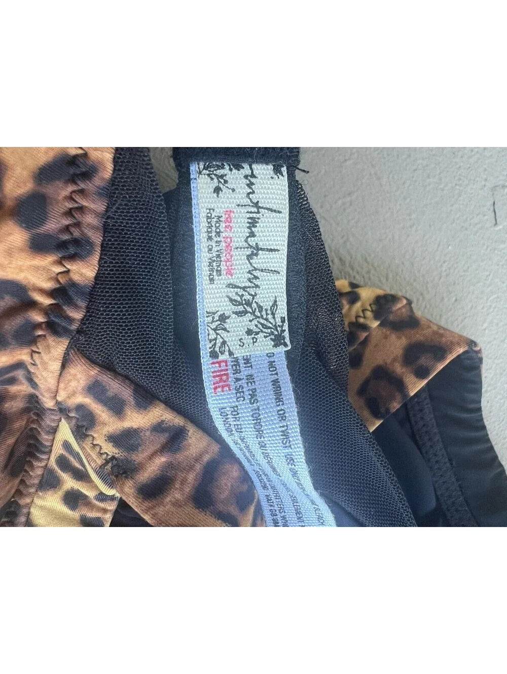 Free People intimately Erin Printed  Leopard Print Bralette, size S